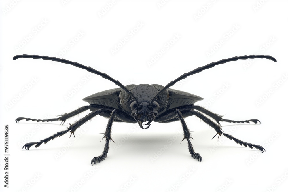 detailed view captures a longhorn beetle with its impressively long antennae stretched forward, highlighting the beauty and complexity of this fascinating insect. detailed view captures a longhorn beetle with its impressively long antennae stretched forward, highlighting the beauty and complexity of this fascinating insect.