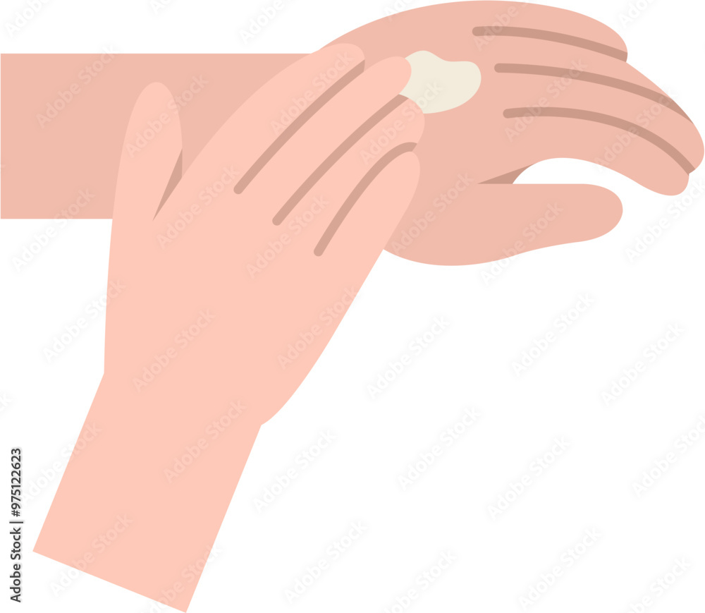 Hand With Skincare Flat Illustration