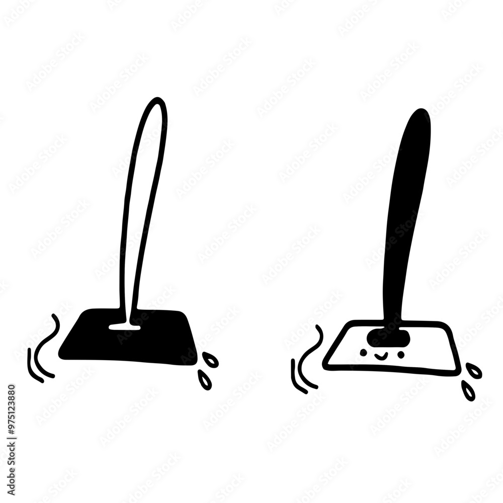 Cute Mop Vectors | Minimalist Design | 4 Vectors Cute Mop Vectors | Minimalist Design | 4 Vectors