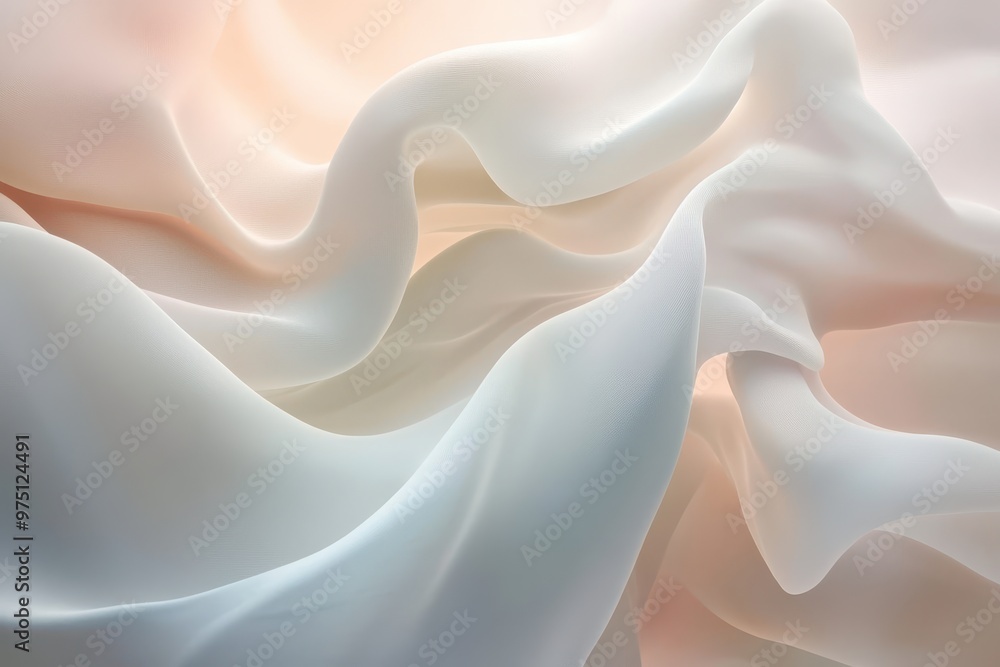 Obraz premium Abstract Draped Fabric with Soft Light and Pastel Hues