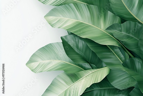 Close-Up of Tropical Palm Leaf on White Background