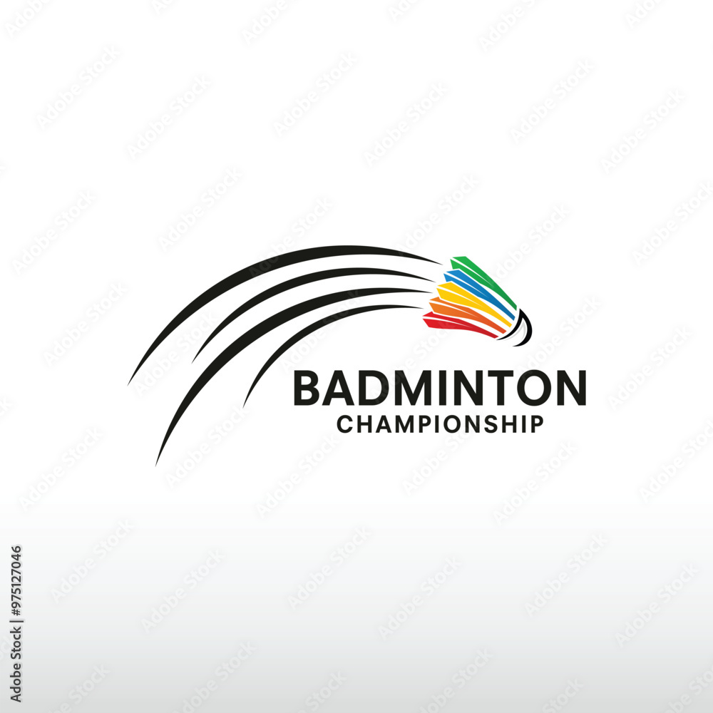 Shuttlecock icon with Abstract Swoosh, Sport logo and Badminton Championship Logo Shuttlecock icon with Abstract Swoosh, Sport logo and Badminton Championship Logo