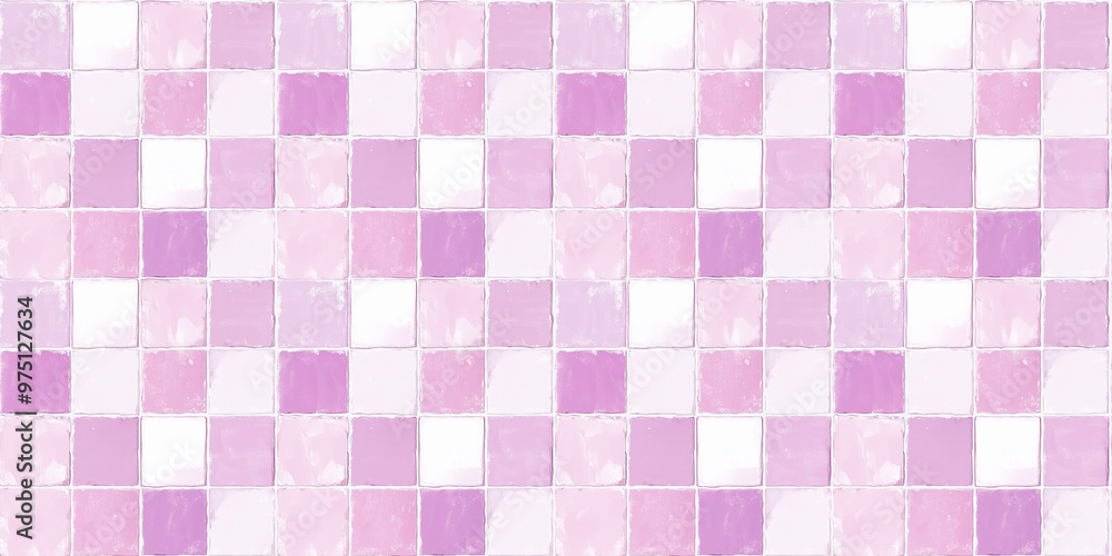 gouache painting style of soft pink and lavender color tiles seamless pattern, clean surface texture, white background gouache painting style of soft pink and lavender color tiles seamless pattern, clean surface texture, white background
