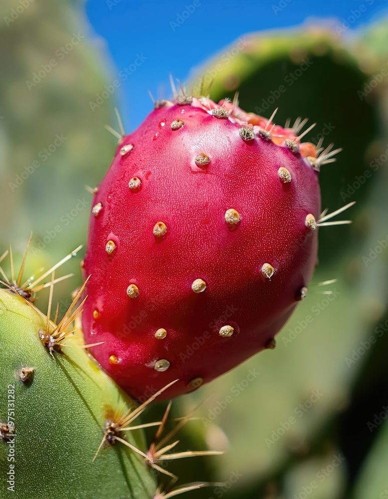 Close-up of a red prickly pear Close-up of a red prickly pear