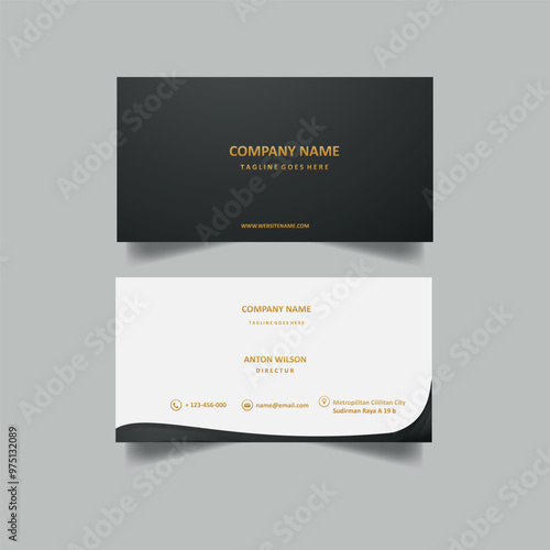 business color card, black background