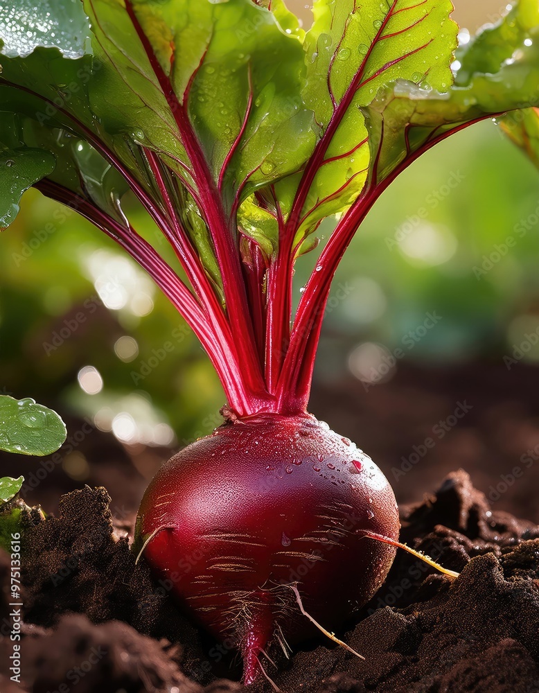 Freshly picked beet with dew Freshly picked beet with dew