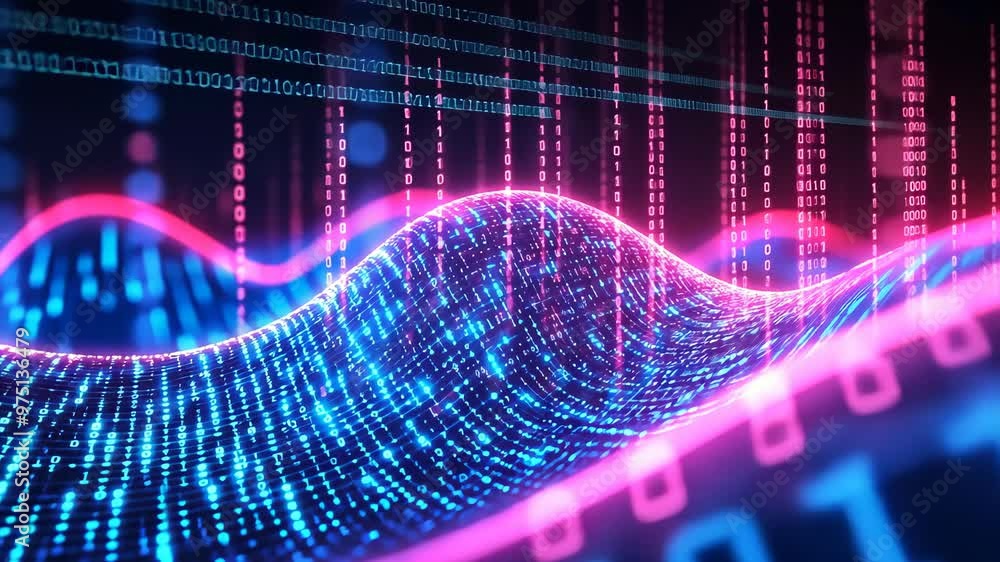 Exploring the mesmerizing world of digital data visualization in a futuristic landscape of vibrant colors and patterns Exploring the mesmerizing world of digital data visualization in a futuristic landscape of vibrant colors and patterns