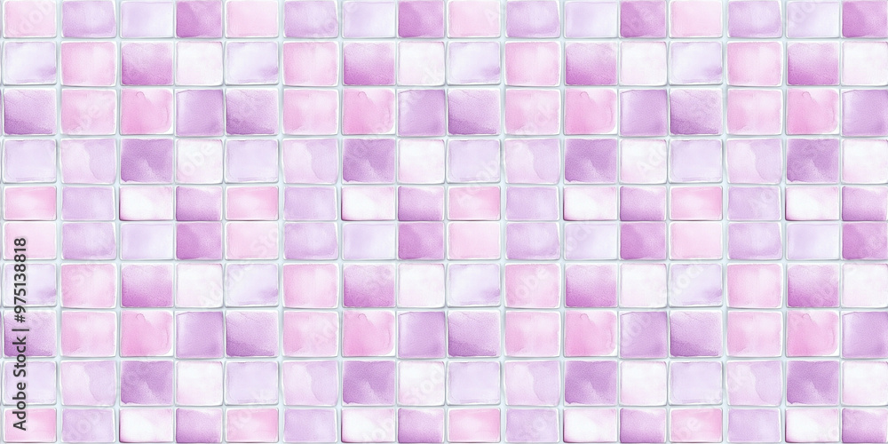 watercolor style pattern of soft pink and lavender color tiles on a white background watercolor style pattern of soft pink and lavender color tiles on a white background