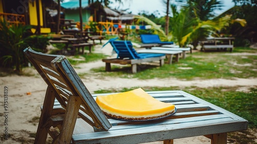 Wallpaper Mural   Cheese atop table; near blue chair on green grass Torontodigital.ca