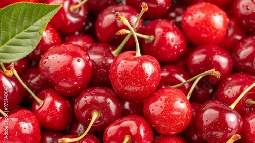 Fresh organic ripe cherry fruits. Fresh cherry fruits.