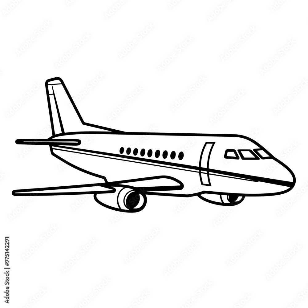 Minimalist vector outline of an airplane icon for versatile use. Minimalist vector outline of an airplane icon for versatile use.