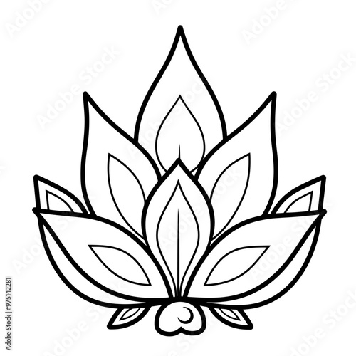 Minimalist vector outline of an agave icon for versatile use.