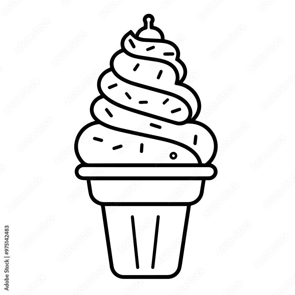 Clean vector outline of an ice cream icon for versatile applications. Clean vector outline of an ice cream icon for versatile applications.