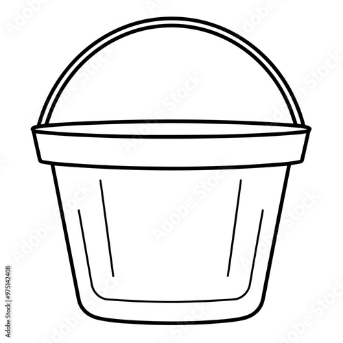 Minimalist vector outline of a bucket icon for versatile use.