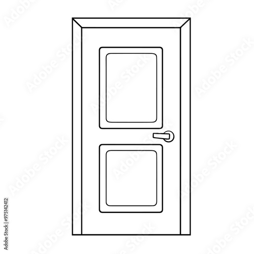 Minimalist vector outline of a door icon for versatile use.