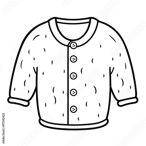Minimalist vector outline of a cardigan icon for versatile use.