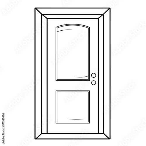 Minimalist vector outline of a door icon for versatile use.