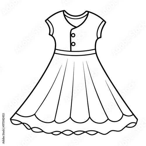 Minimalist vector outline of a dress icon for versatile use.