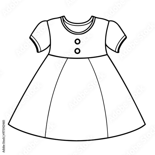 Minimalist vector outline of a dress icon for versatile use.