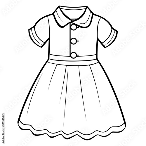Minimalist vector outline of a dress icon for versatile use.