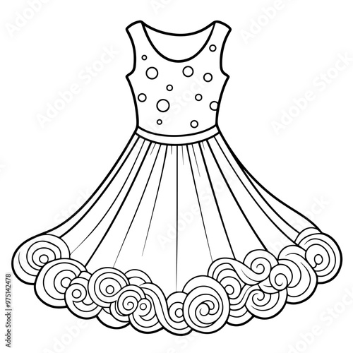 Minimalist vector outline of a dress icon for versatile use.