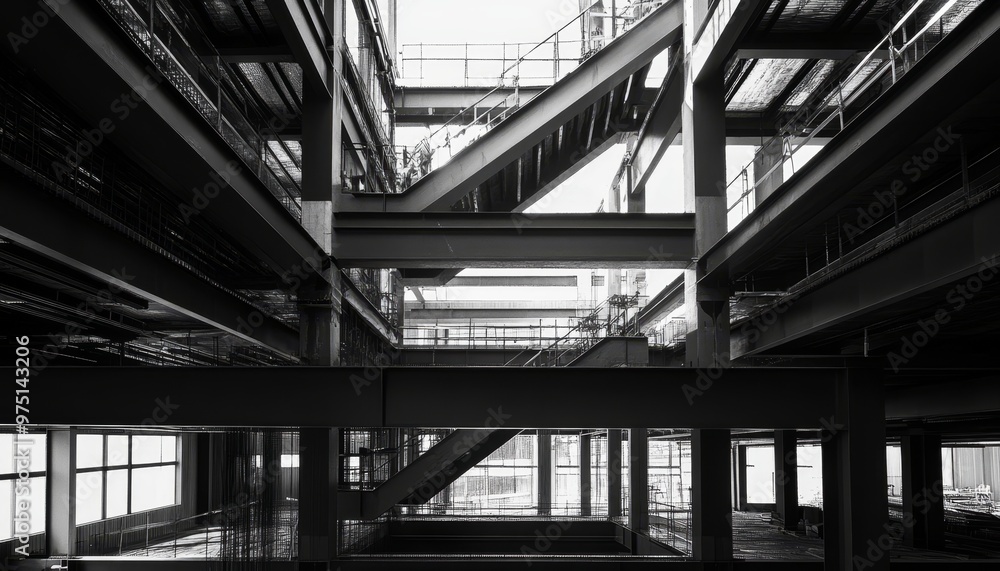 Striking photography of a building under construction at an industrial development site Striking photography of a building under construction at an industrial development site