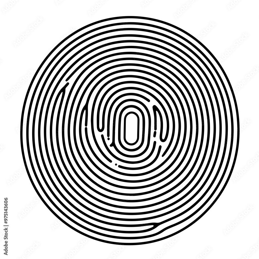 Sleek fingerprint outline icon in vector format for security designs. Sleek fingerprint outline icon in vector format for security designs.