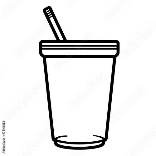 Refreshing fizzy drink outline icon in vector format for beverage designs.