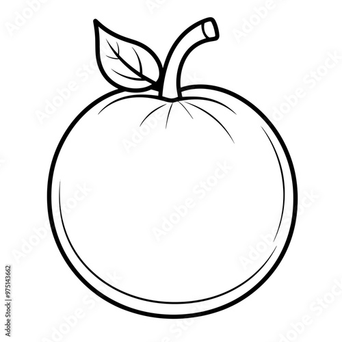 Sleek guava outline icon in vector format for fruit-themed designs.