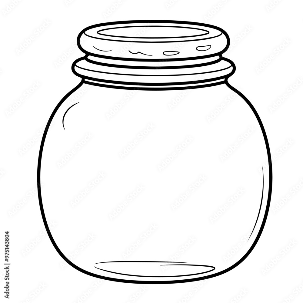 Sleek jar outline icon in vector format for versatile designs. Sleek jar outline icon in vector format for versatile designs.