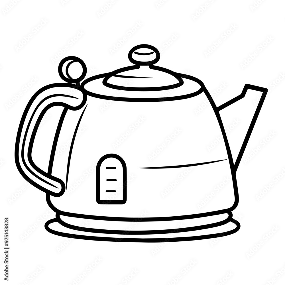 Classic kettle outline icon in vector format for kitchen designs. Classic kettle outline icon in vector format for kitchen designs.
