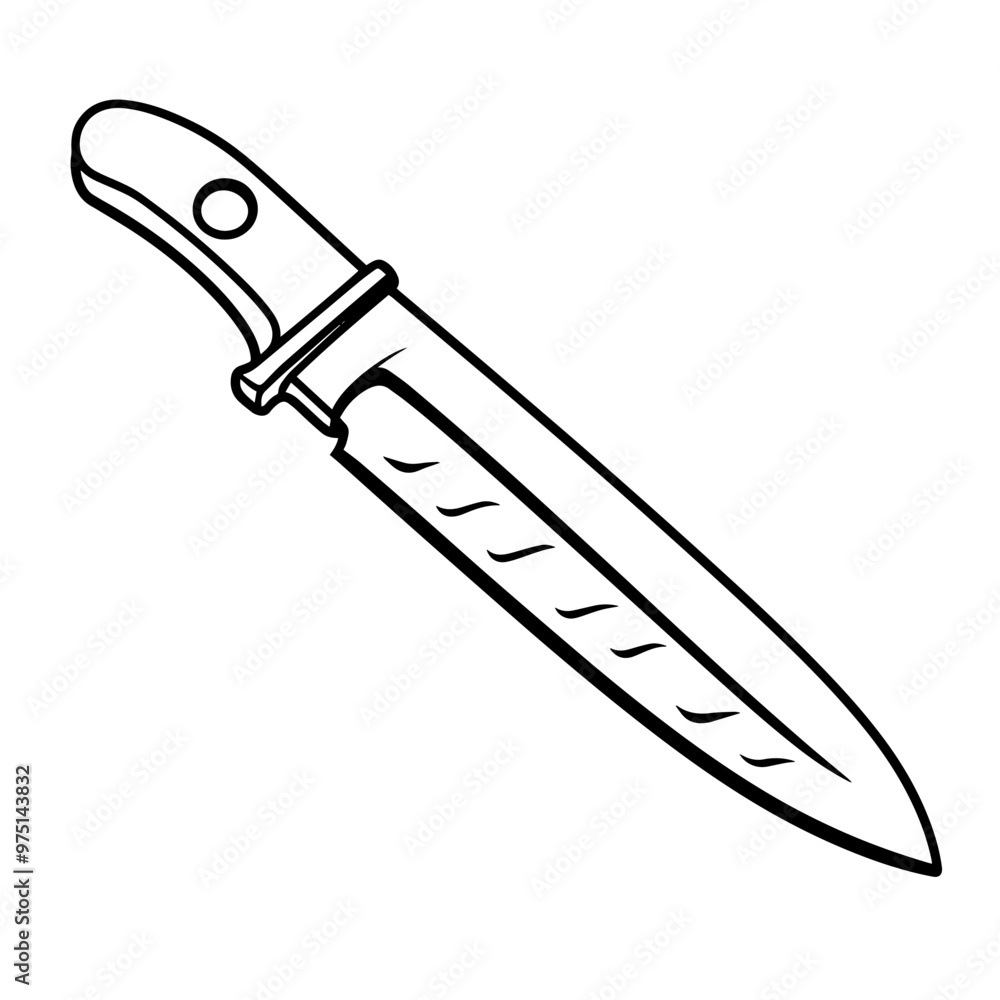 Sleek knife outline icon in vector format for culinary designs. Sleek knife outline icon in vector format for culinary designs.