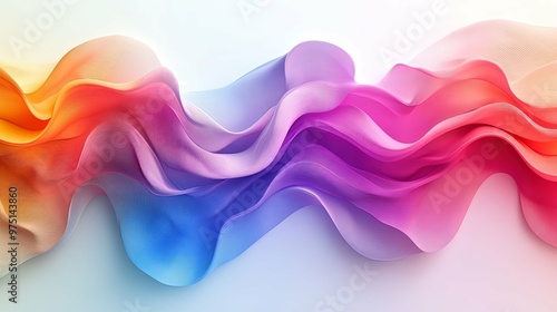 Abstract Colorful Wavy Form on White Background