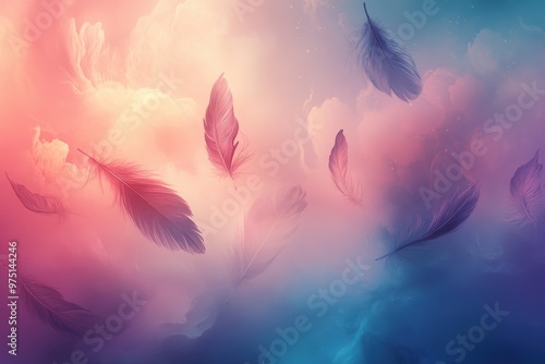 Feathery Dreams Against a Pink and Blue Sky