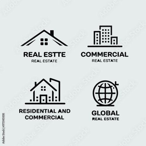 Modern Real Estate Logo Set