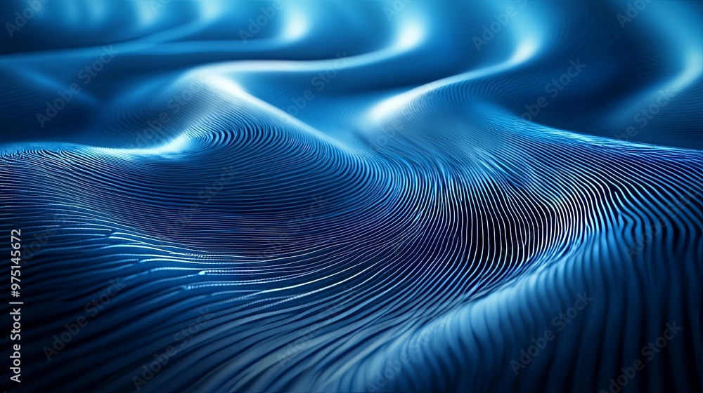 Abstract Blue Wavy Lines and Ridges Abstract Blue Wavy Lines and Ridges