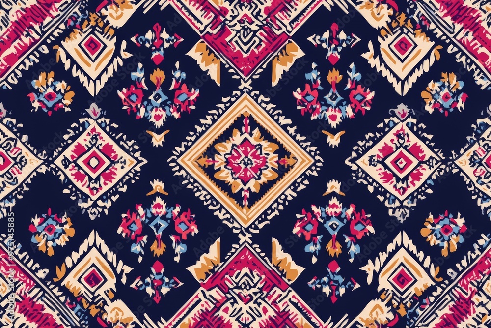Seamless traditional thai fabric pattern design for textiles, rugs, wallpaper, and clothing Seamless traditional thai fabric pattern design for textiles, rugs, wallpaper, and clothing