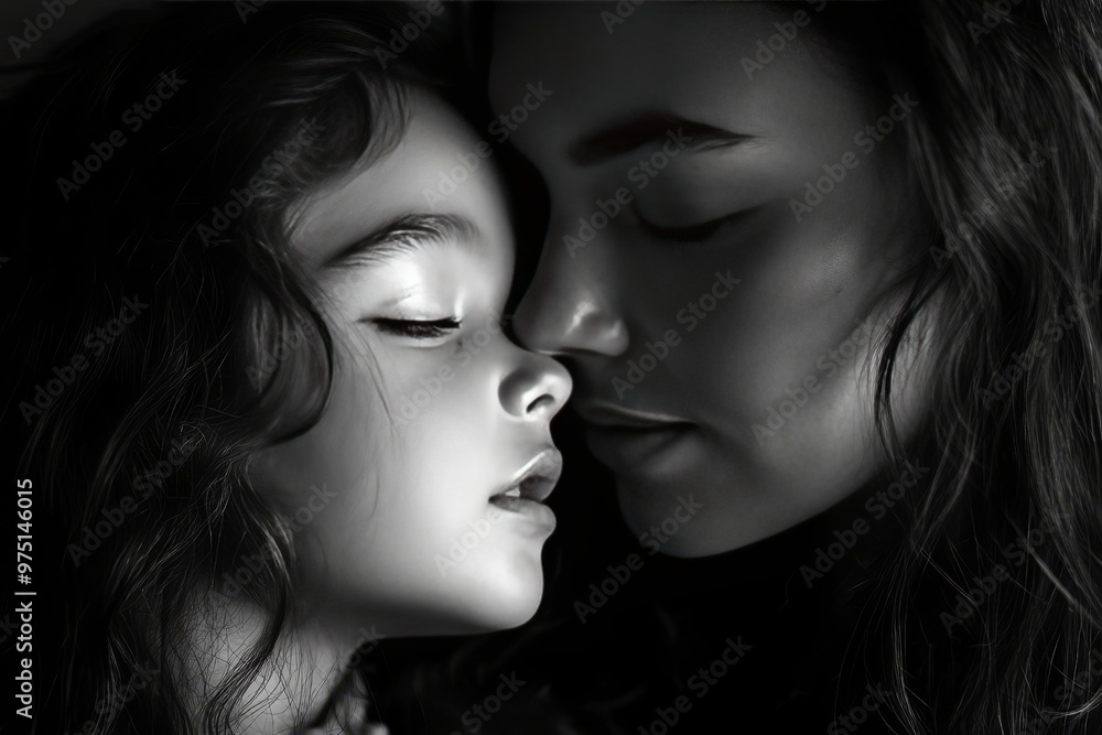 Heartfelt connection a minimalist capture of a mother and daughter s love through eye contact Heartfelt connection a minimalist capture of a mother and daughter s love through eye contact