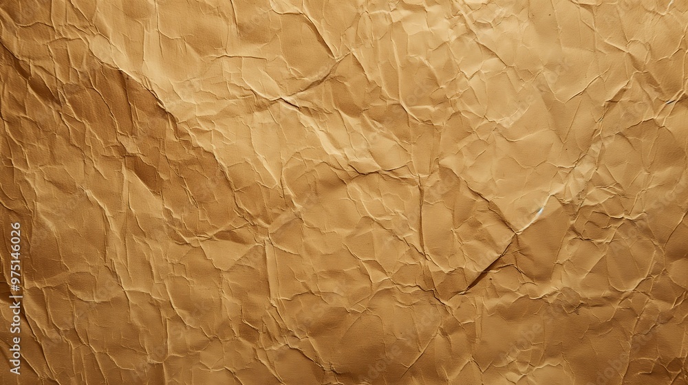 Obraz premium Crumpled brown paper texture background
