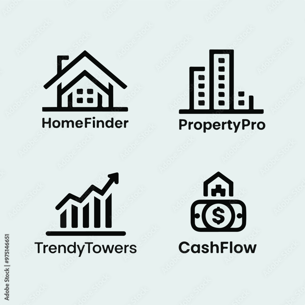 Modern Real Estate Logo Set Modern Real Estate Logo Set