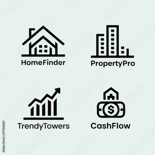 Modern Real Estate Logo Set