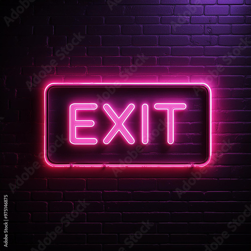 Neon sign that says "Exit" red light