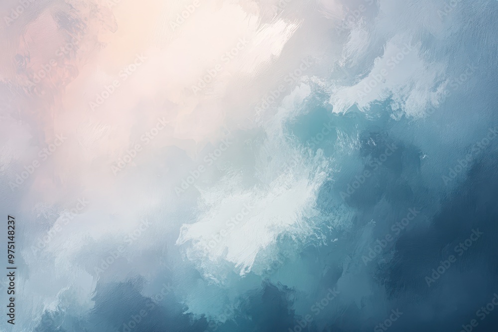 Abstract Brushstroke Painting in Soft Blue and Pink Hues Abstract Brushstroke Painting in Soft Blue and Pink Hues