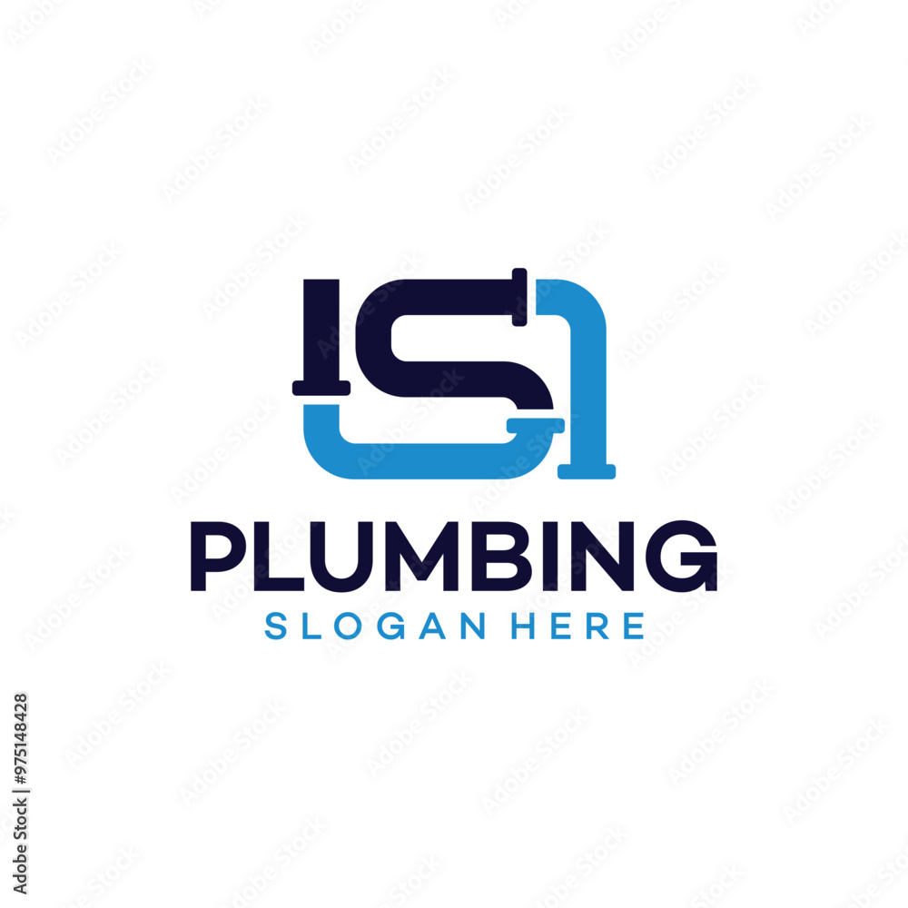 Plumbing water with initial letter S logo design template Plumbing water with initial letter S logo design template
