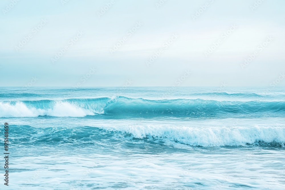 Fototapeta premium A Single Wave Crashing on a Turquoise Ocean