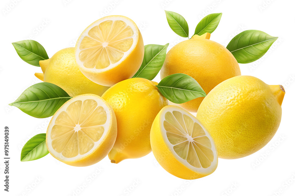 lemon falling in the air on a transparent background PNG lemon falling in the air on a transparent background PNG