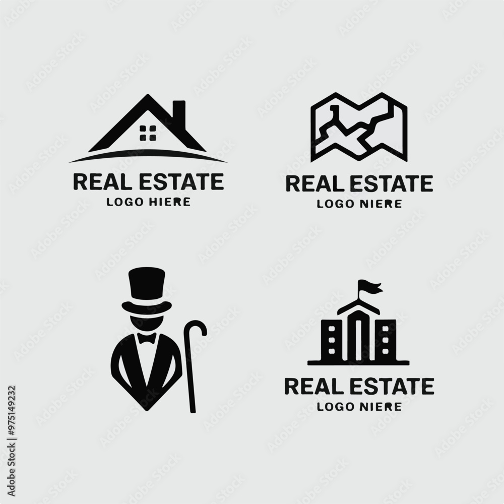 Fototapeta premium Modern Real Estate Logo Set