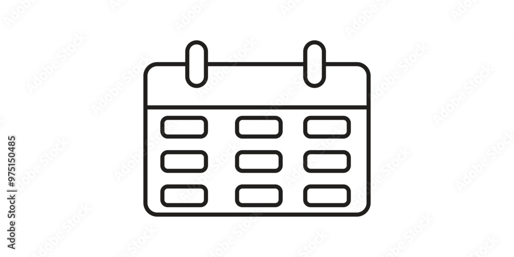 Calander Vector Icon With White Islolated Background Calander Vector Icon With White Islolated Background