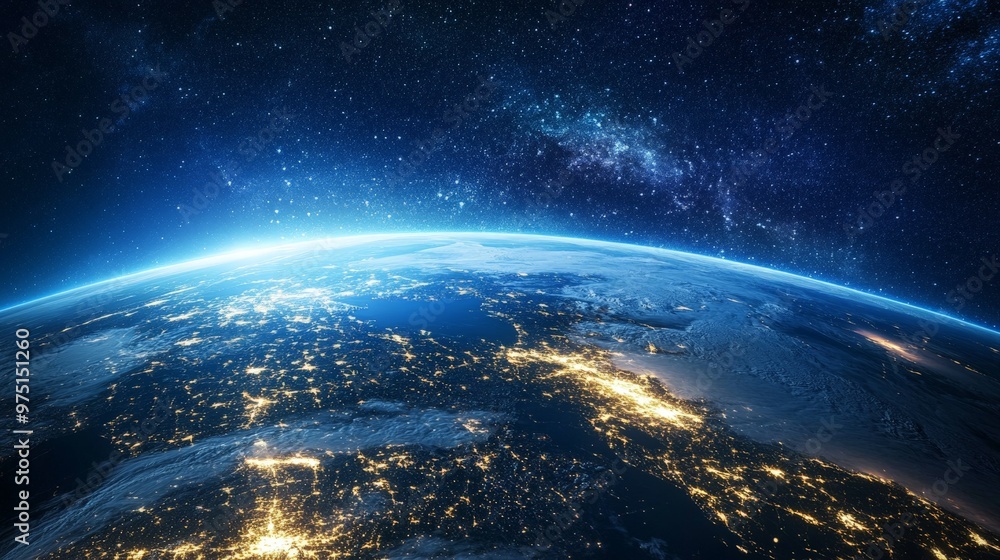 Obraz premium Earth From Space, A Beautiful View.