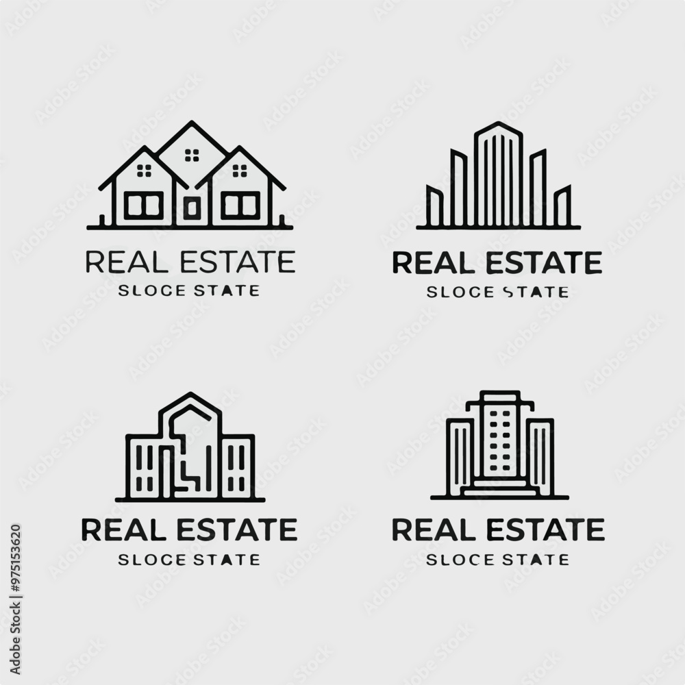 Modern Real Estate Logo Set Modern Real Estate Logo Set